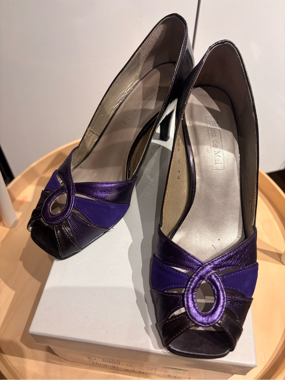 Purple Open-Toe Women's Heels